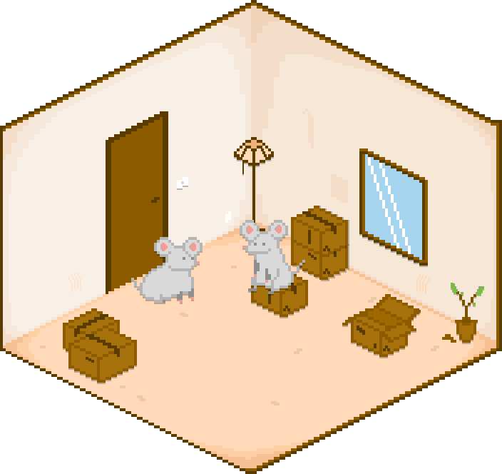 8-bit mice in their new home