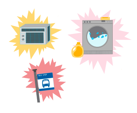 oven, washer/dryer, and transportation nearby